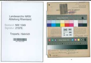 Entnazifizierung Heinrich Tropartz , geb. 26.03.1896 (Betriebswart)