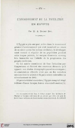 2.Ser.7.1886: L' accroissement de la population en Égypte