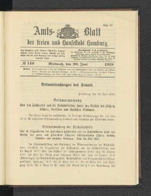 No. 149, 26. Juni 1918