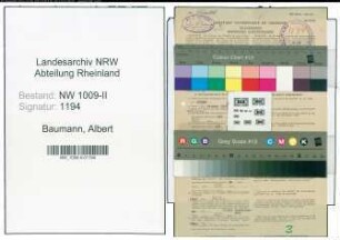 Entnazifizierung Albert Baumann , geb. 11.02.1903 (Kaufm.Angestellter)