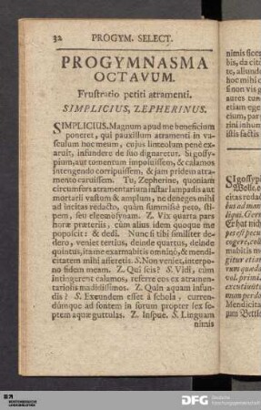 Progymnasma Octavum. Frustratio petiti atramenti.