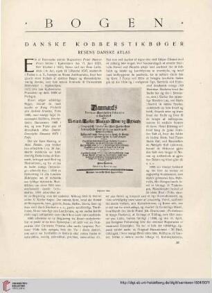1: Danske Kobberstikbøger, [2] : Resens danske Atlas