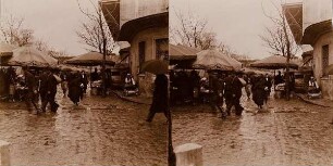 Markt im Regen