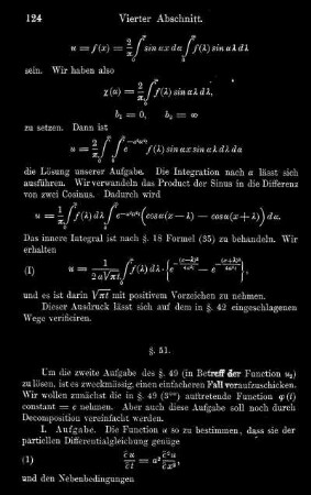 III. Nebenbedingungen: u = 0 für t = 0, u = c für x = 0
