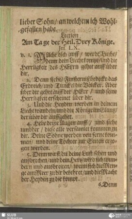 [Am Tage der Heiligen Drey Könige]