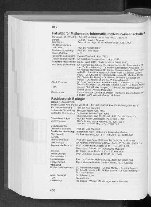 Fakultät für Mathematik, Informatik und Naturwissenschaften