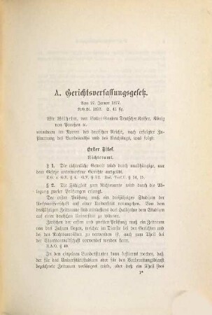 Gesetze und Verordnungen über Gerichtsverfassung, Rechtsanwaltschaft, Gerichtskosten, Gebühren