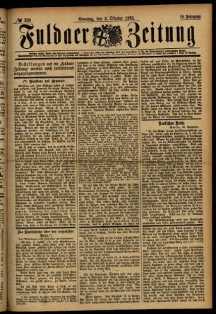 Ausgabe vom Sonntag, den 02. Oktober 1892.