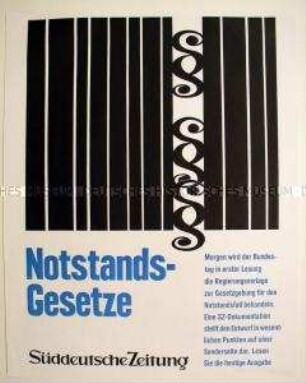 Maueranschlag der "SZ": "Notstands-Gesetze"