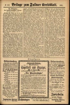 Zweite Ausgabe vom Dienstag, den 24. September 1895.