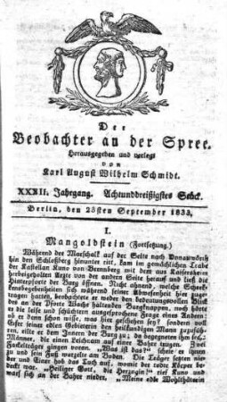 38. Stueck, 23. September 1833
