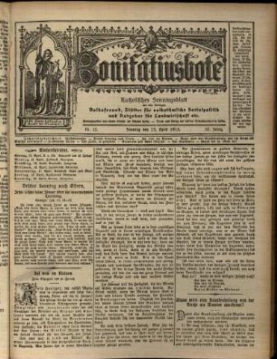 Erste Ausgabe vom Sonntag, den 13. April 1913.