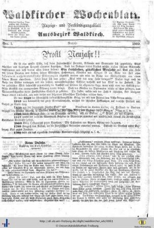 Waldkircher Wochenblatt : Anzeige- und Verkündigungsblatt für den Amtsbezirk Waldkirch