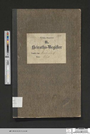 Heiratsregister Markendorf 1900