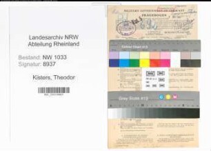 Entnazifizierung Theodor Kisters , geb. 28.02.1888 (Polizeibeamter)