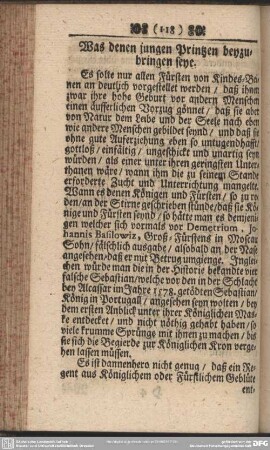 Was denen jungen Printzen beyzubringen seye