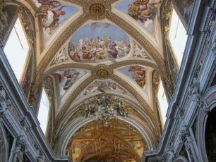 Neapel - Kirchenkuppel : Decke in der Kirche Certosa di San Martino. Aufgenommen in Neapel am 24. Juli 2004