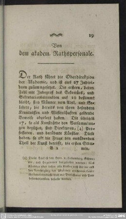 Von dem akadem. Rathspersonale