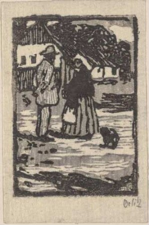 Unterwegs - Blatt 4 der Mappe "Kleine Holzschnitte"