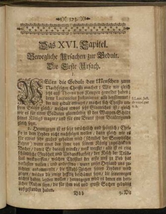 Das XVI. Capitel. Bewegliche Ursachen zur Gedult.