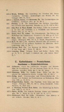 U. Katholizismus - Proselytismus