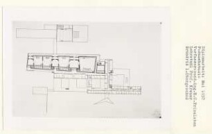 Fernsehstudio, Berlin-Westend (Diplomarbeit bei Willy Kreuer): Grundriss 1. Obergeschoss 1:200