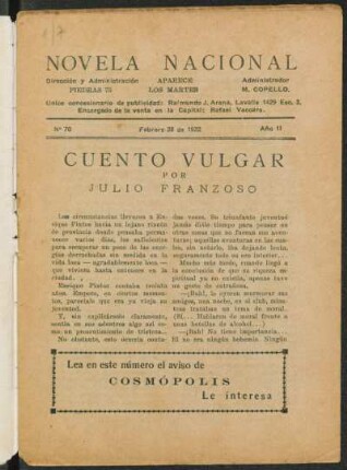 1922007000: Cuento vulgar
