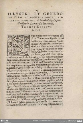 Illustri et Generoso viro ac Domino, Domino Andreae Duditho.