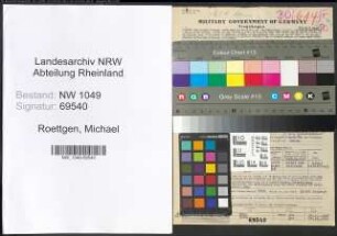 Entnazifizierung Michael Roettgen , geb. 23.04.1893 (Kasseninspektor)