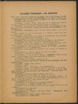 Cuadro tercero - El asalto