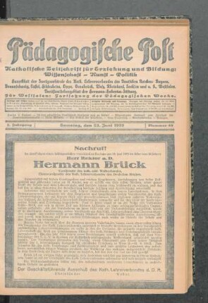 Nachruf! : Herr Rektor a. D. Hermann Brück