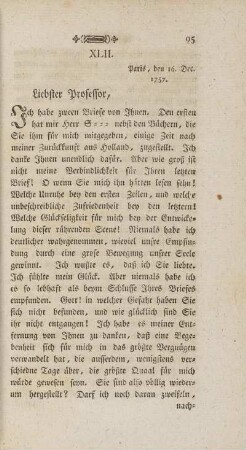 XLII. Paris, den 16. Dec. 1757