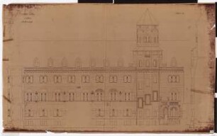 Königliches Residenzschloss Posen, Posen: Ansicht und Schnitt Südseite Berliner Tor 1:100