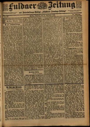 Erste Ausgabe vom Samstag, den 18. November 1899.