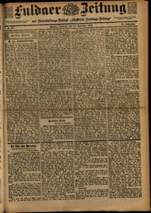 Erste Ausgabe vom Samstag, den 18. November 1899.