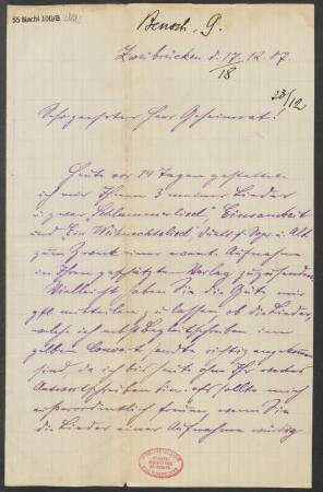 Brief an B. Schott's Söhne : 17.12.1907