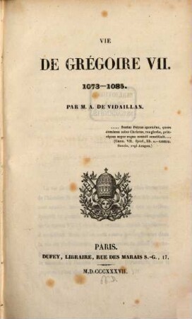 Vie de Grégoire VII : 1073 - 1085, 1