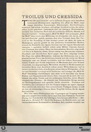 Troilus und Cressida