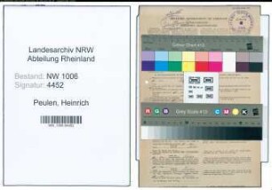 Entnazifizierung Heinrich Peulen , geb. 01.07.1904 (Kraftfahrer)