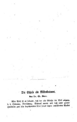 Die Schule ein Mikrokosmos