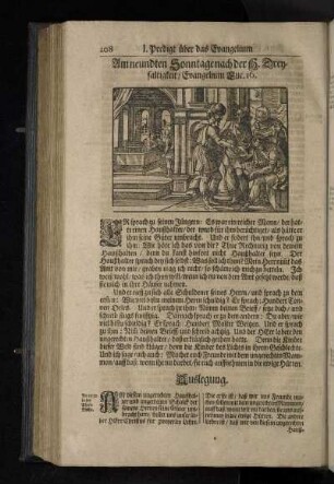 Am neundten Sonntage nach der H. Dreyfaltigkeit / Evangelium Luc.16.