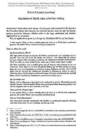 Anscheinend falsch oder scheinbar falsch