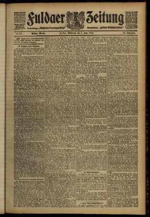Erste Ausgabe vom Mittwoch, den 05. Juni 1912.