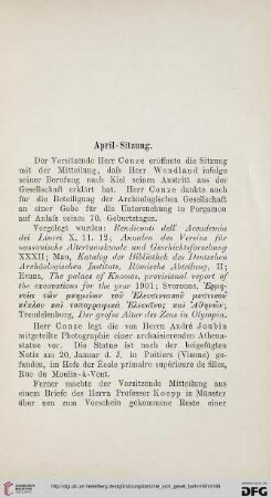 April - Sitzung