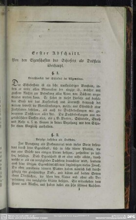 Erster Abschnitt. Von den Eigenschaften des Schiefers als Deckstein überhaupt
