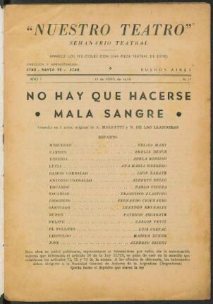 1936001700: No hay que hacerse mala sangre : comedia en 3 actos