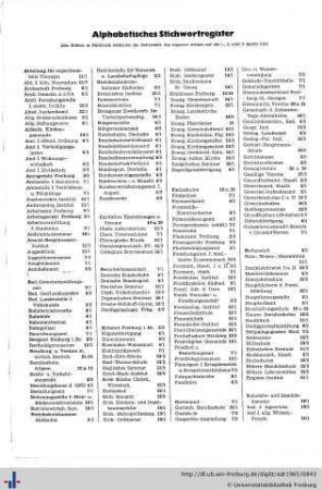 Alphabetisches Stichwortregister.