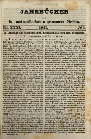 Jahrbücher der in- und ausländischen gesammten Medicin. 31, 31. 1841