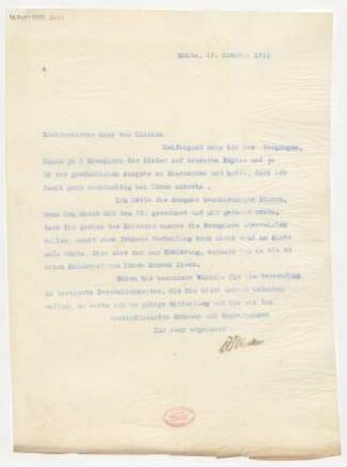 Brief an Oskar von Chelius : 12.10.1911