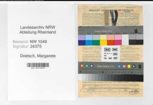Entnazifizierung Margarete Doetsch , geb. 04.05.1920 (Postbeamtin)